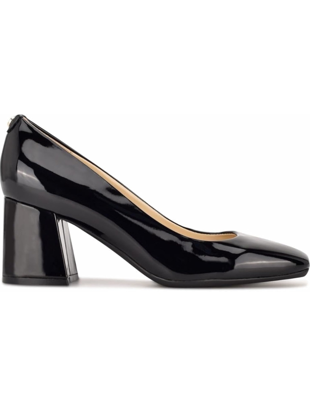 Classic Black Patent Block Heel Pump